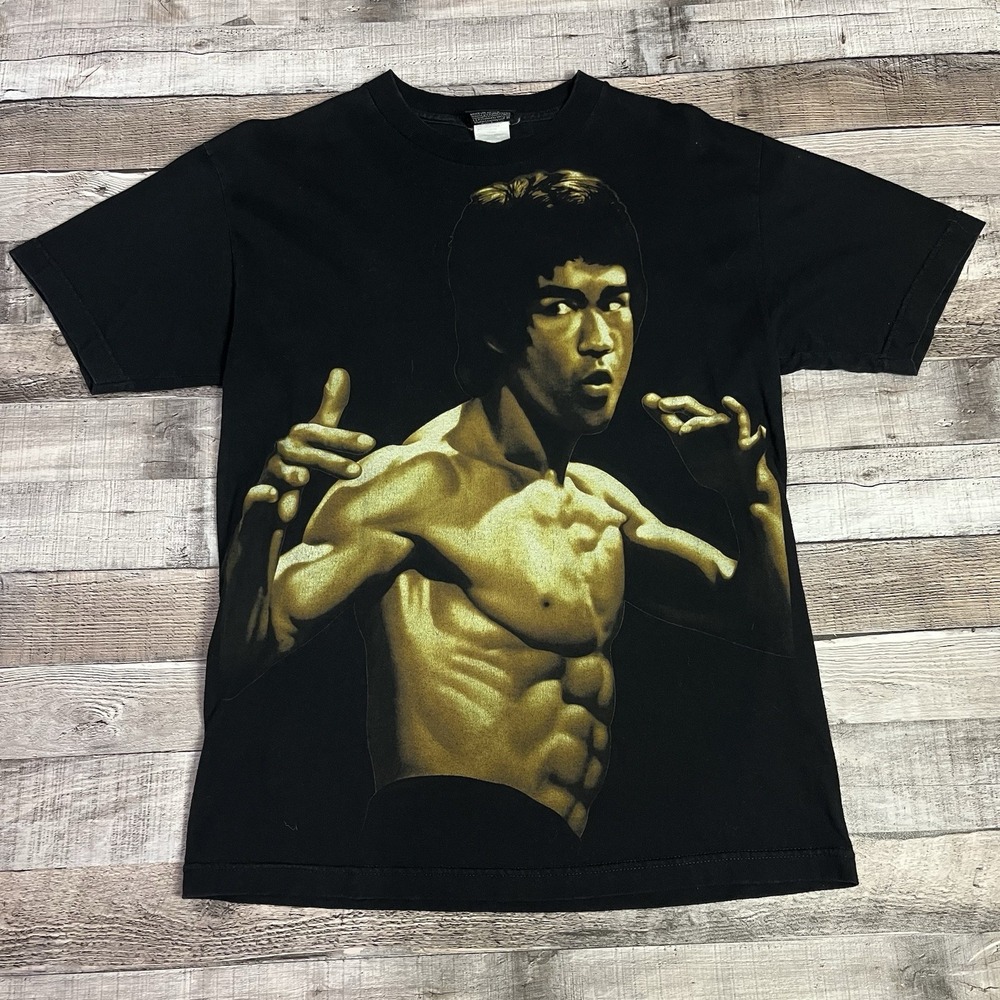 Bruce Lee Shirt Size Medium Black Y2K 2000s Martial Artist Enter The Dragon